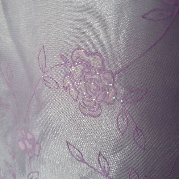 Vintage Y2K Lavender Whimsical Fairy Prom Dress Floral Flower Size 14 With Scarf - Picture 2 of 9